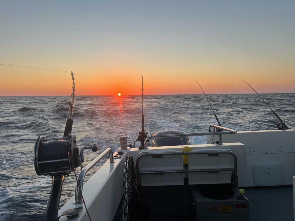 couché de soleil vu du bateau